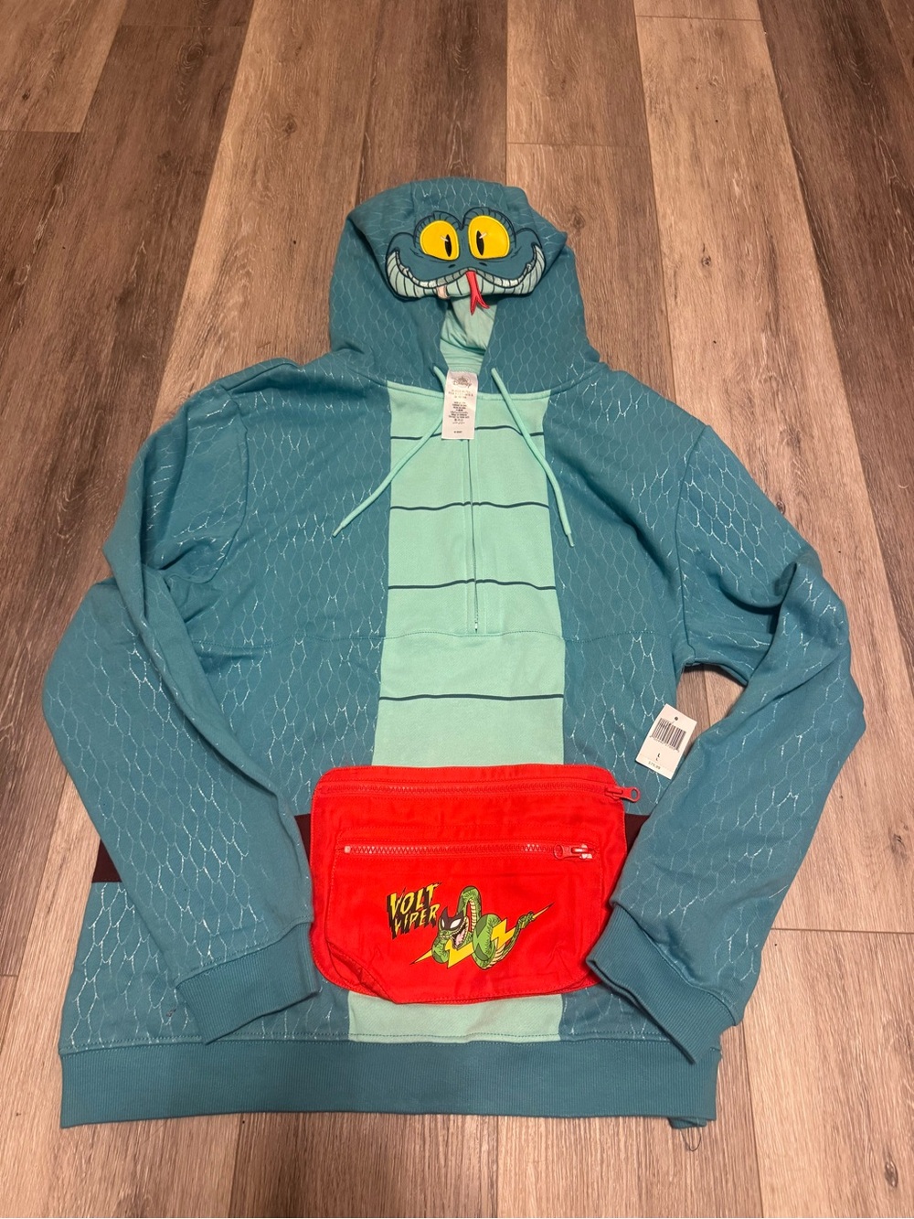 Disney Parks Blue Hoodie Zootopia Gary De’Snake Adult Large NWT